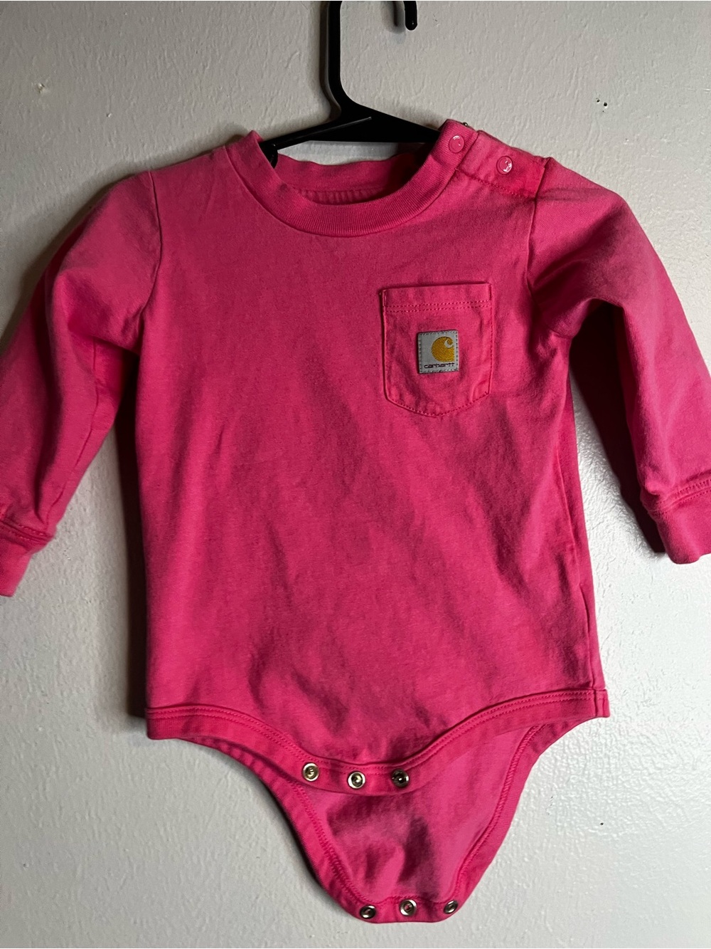Carhartt Onesie Pink Long Sleeve Baby Girl 12 months